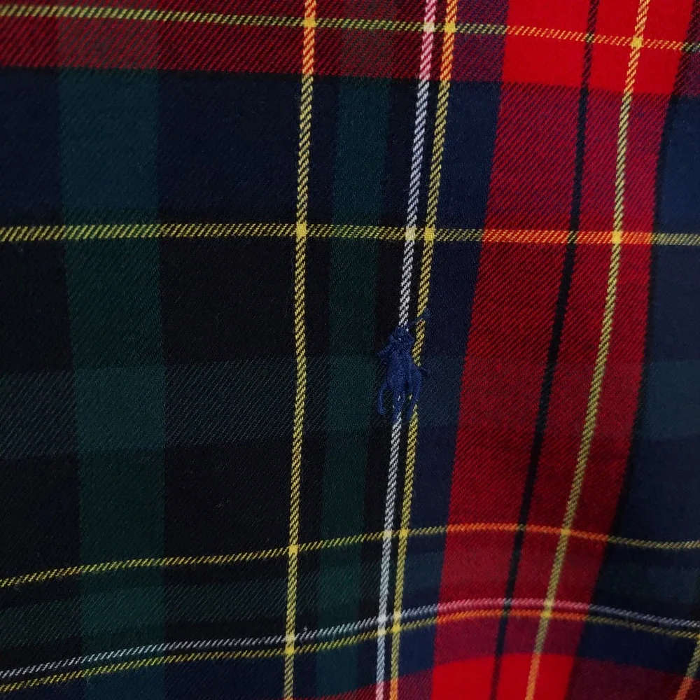 Ralph Lauren Button Down Mens 2XB Red Plaid Performance Long Sleeve Shirt